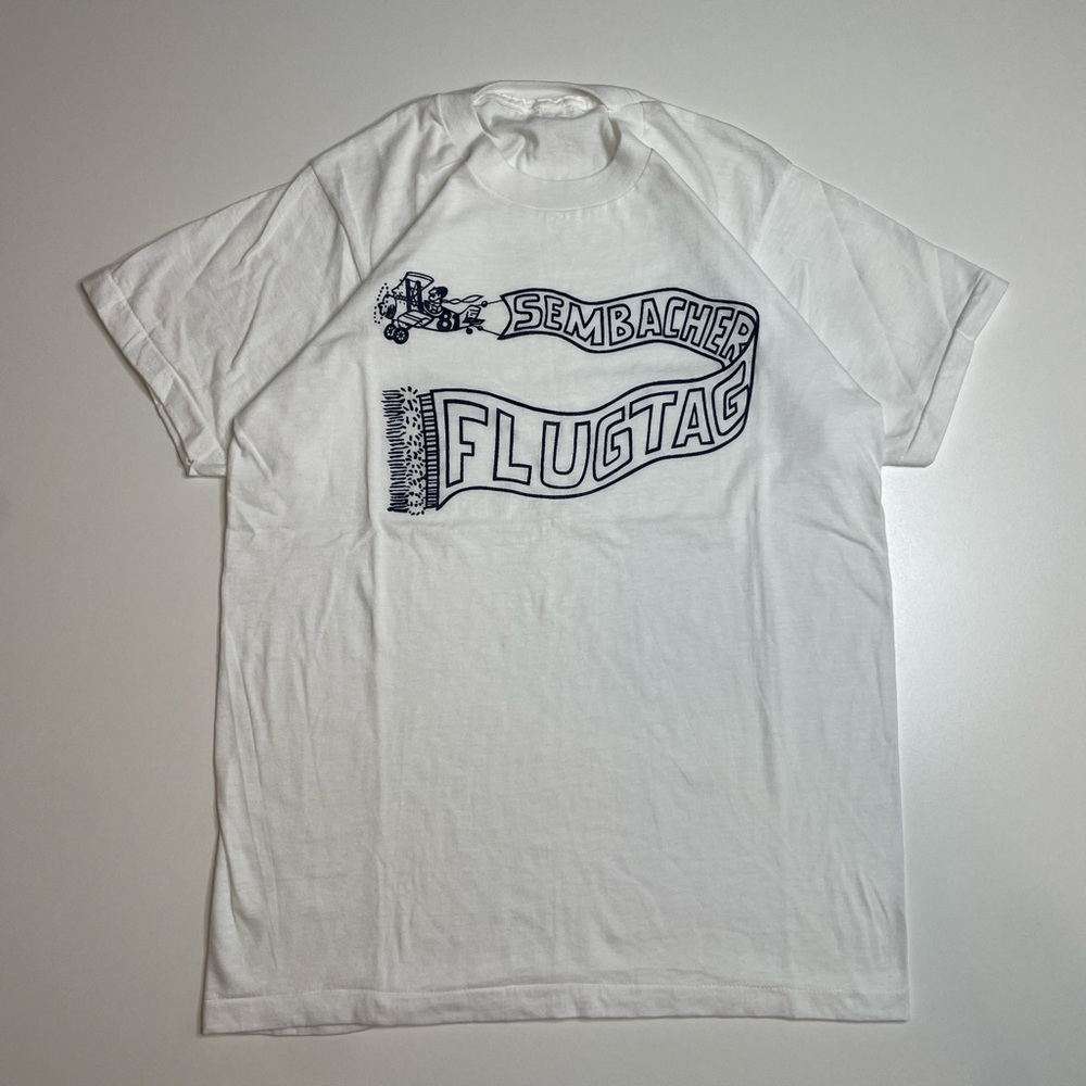 Vintage 60’s US Military Sembacher Flugtag Airplane Show Water Print T-shirt M